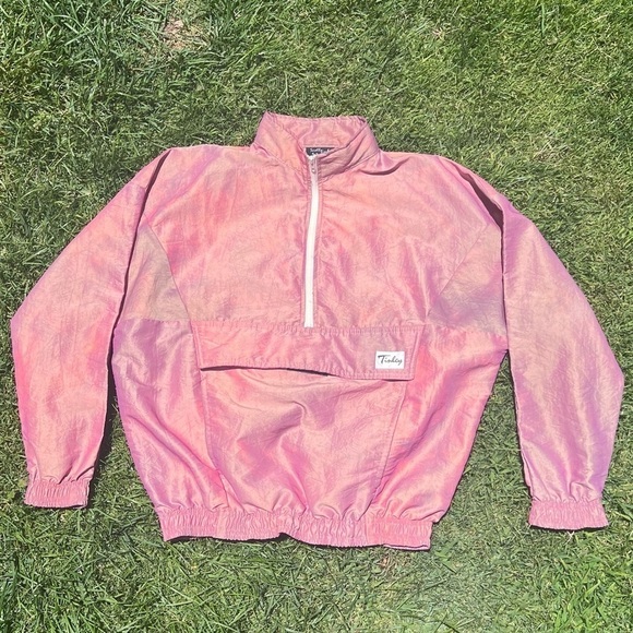 Vintage Scott Tinley Iridescent Pullover Anorak Windbreaker Medium Talon Zipper - Picture 4 of 17